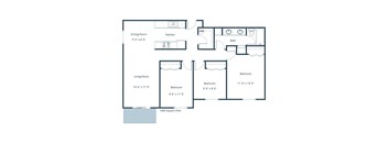 Village West Apartments | Three Bedroom Floor Plan