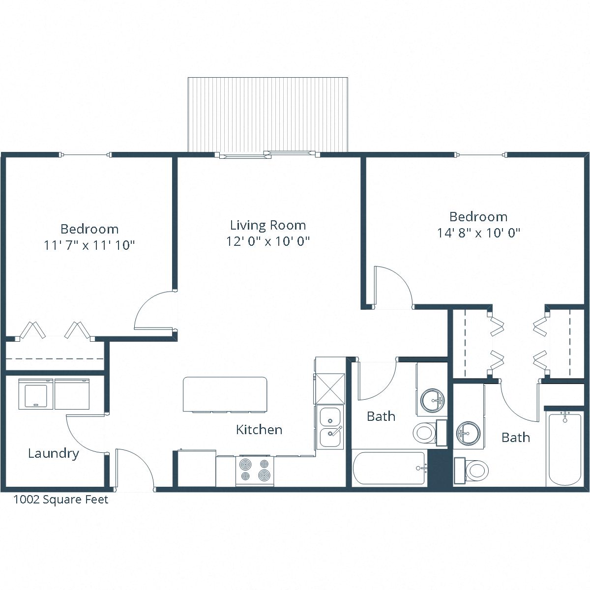 Wolf Creek Apartments | Two Bedroom Floor Plan C