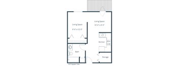 Ashbury Apartments | Efficiency Floor Plan