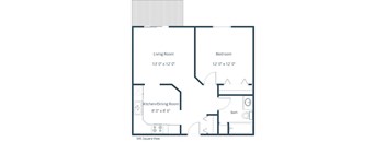 Ashbury Apartments | One Bedroom Floor Plan