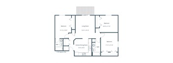 Ashbury Apartments | Three Bedroom Floor Plan