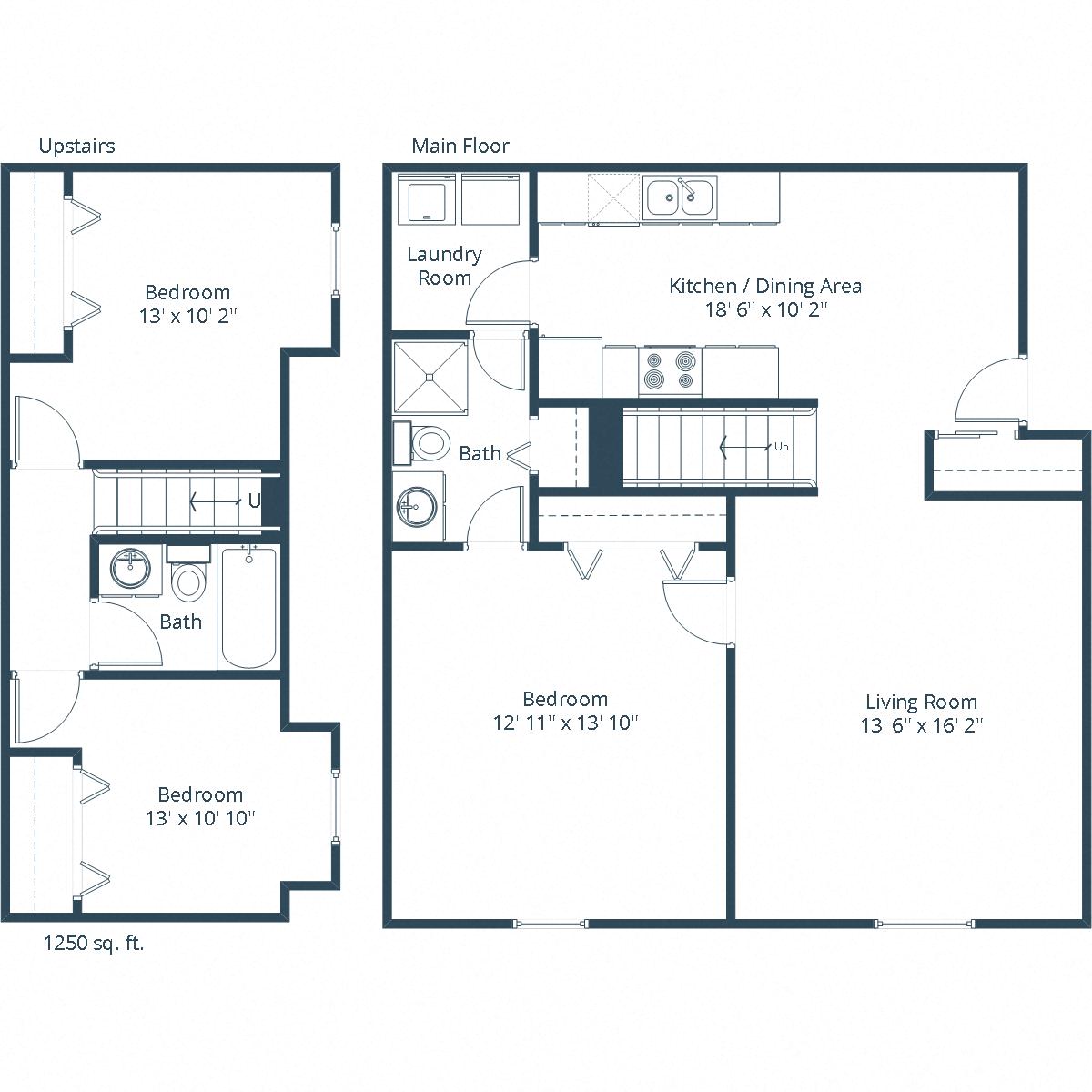 Foxboro Court Townhomes | Three Bedroom Floor Plan