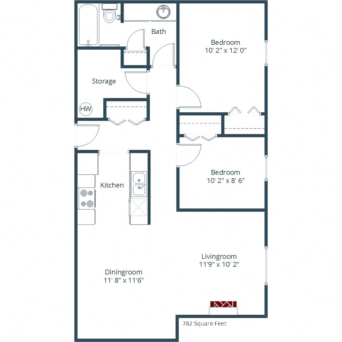 Autumn Chase Apartments | Two Bedroom Floor Plan Autumn Chase Apartments | Two Bedroom Floor Plan