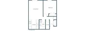 Patricia Ann Apartments | One Bedroom Floor Plan B