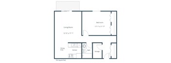 Patricia Ann Apartments | One Bedroom Floor Plan C