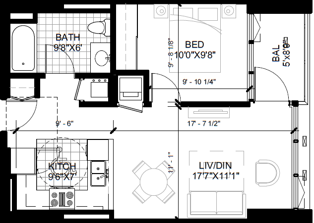 Floor Plan 1X1D Floor Plan 1X1D