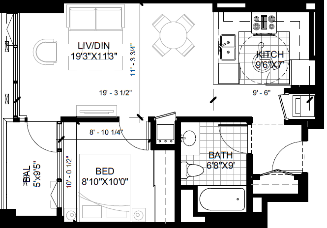 Floor Plan 1X1G Floor Plan 1X1G