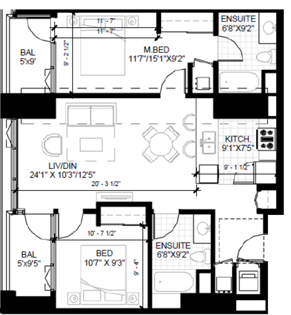 Floor Plan 2X2B Floor Plan 2X2B
