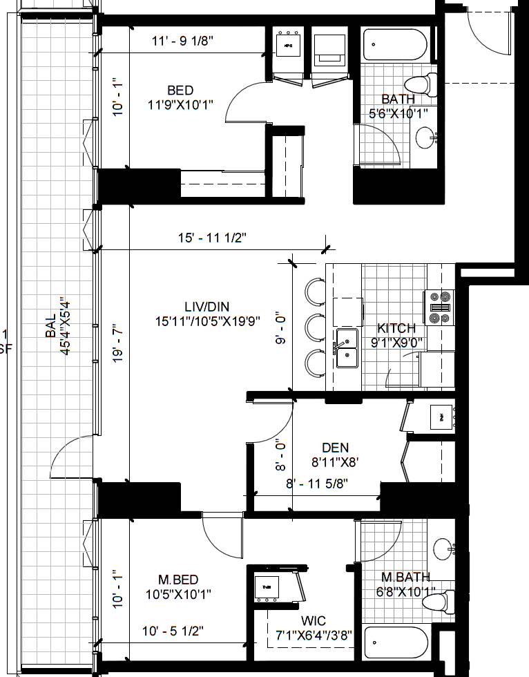 Floor Plan 2X2DEN-D Floor Plan 2X2DEN-D