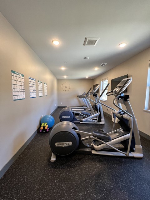 gym at the preserve at polo towers apartments