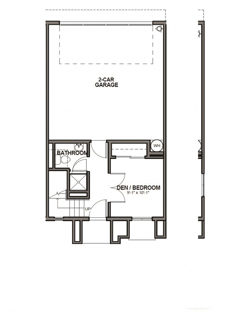 Three bedroom townhome with one bedroom on the main floor with full bathroom offering a walk-in-shower. Two bedrooms on upper level. Double attached garage. Open Floor Plan.