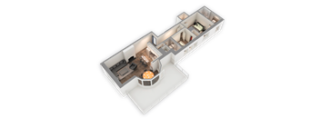 The Penthouse 1187 SQFT 3D View at Park Heights by the Lake Apartments, Illinois, 60649