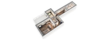 The Penthouse 1034 SQFT 3D View at Park Heights by the Lake Apartments, Illinois