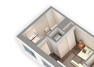 490 SQFT 1 Bed 1 Bath 3D View Floor Plan at Park Heights by the Lake Apartments, Chicago, 60649 490 SQFT 1 Bed 1 Bath 3D View Floor Plan at Park Heights by the Lake Apartments, Chicago, 60649