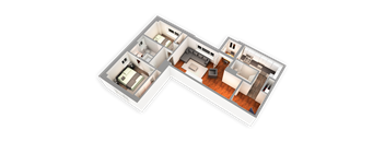 1174 SQFT 2 Bed 2 Bath 3D View at Park Heights by the Lake Apartments, Chicago