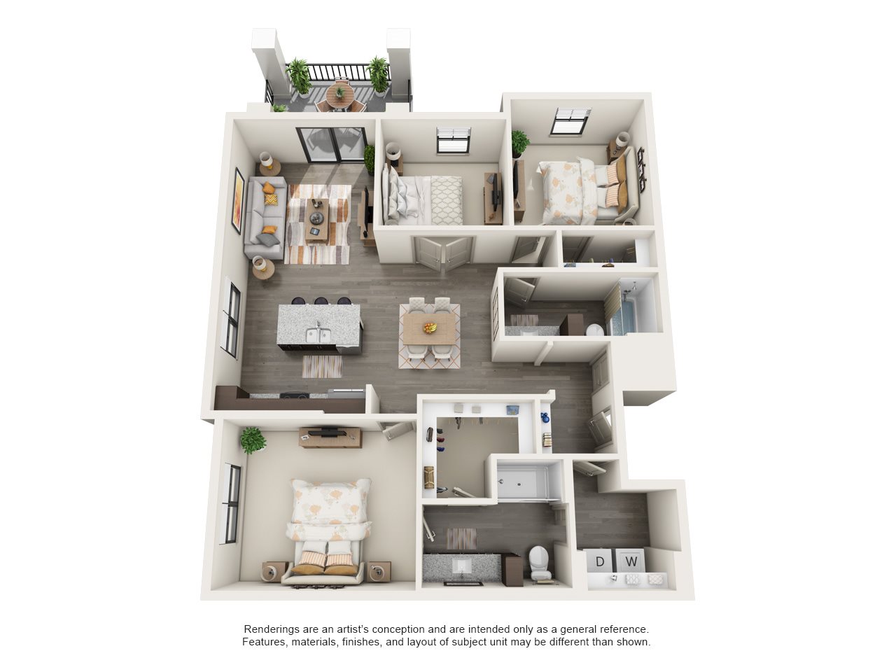 Park B4 2 Bed 2 Bath with Den (B4 Park) Floor Plan 6