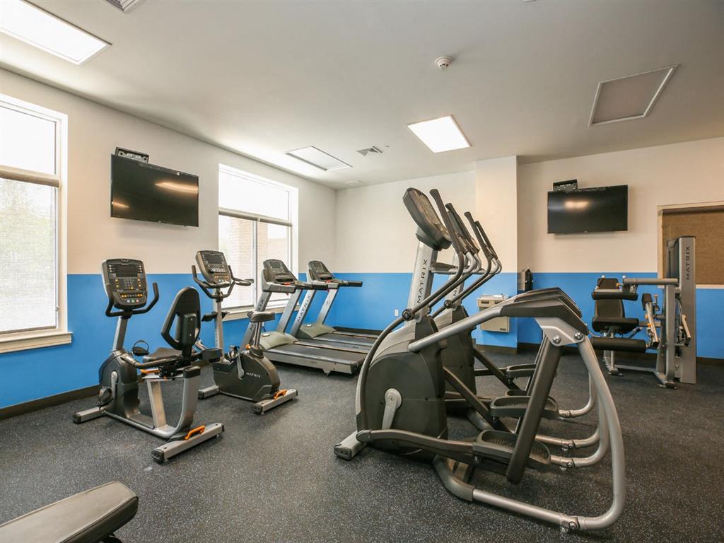 the gym is equipped with cardio equipment for your use