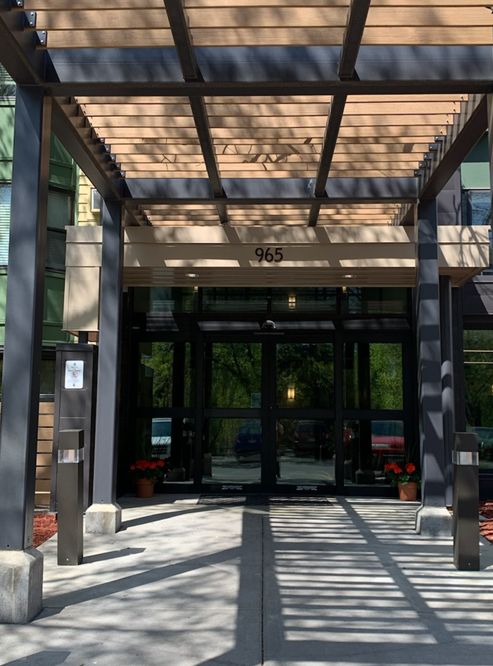 Awning over the entrance to a building