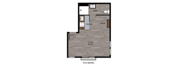 0x1aa Floor Plan at Sedona Apartments, Seattle, 98115