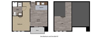 1x1a Floor Plan at Sedona Apartments, Seattle, WA