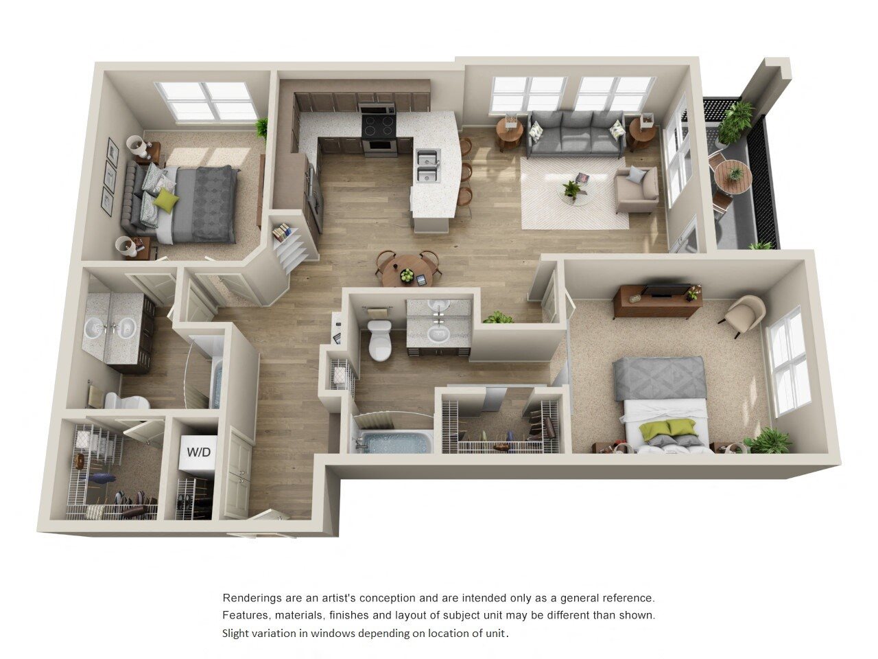 BDX at Capital Village | 2 bedrooms 2 bathrooms B3 floor plan 2x2 units available at BDX-at-Capital-Village | B3