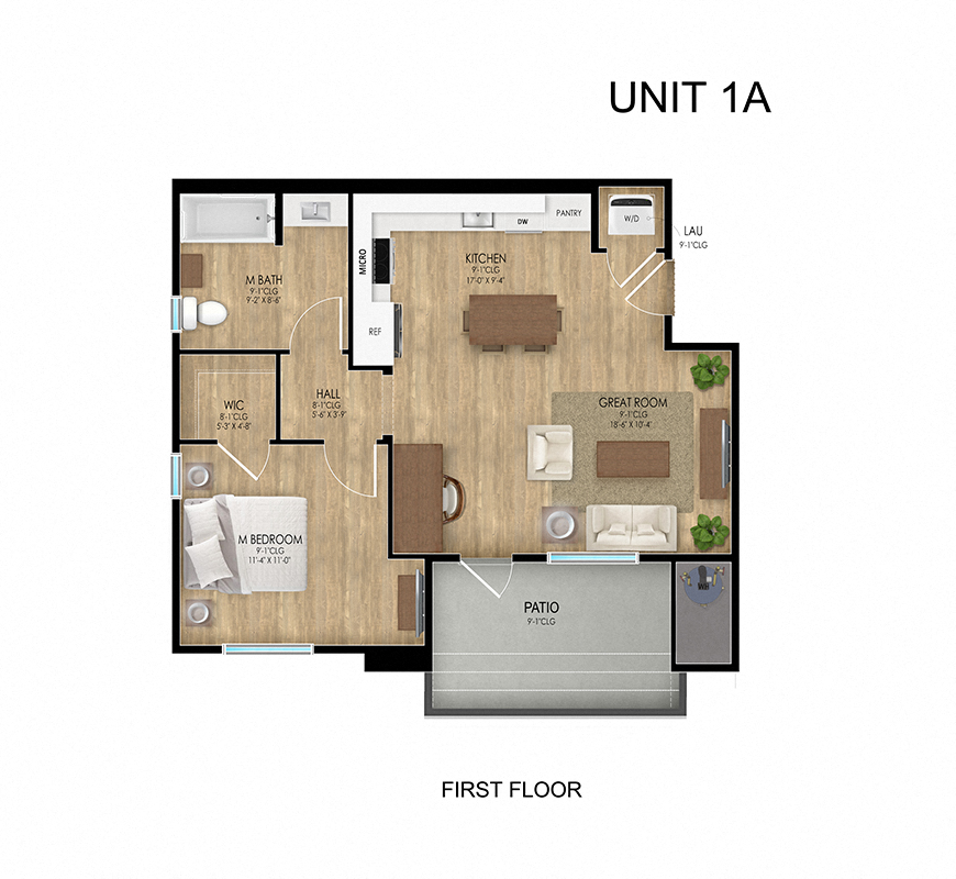 One Bedroom Floor Plan  l Silverado Apartments in Sparks NV