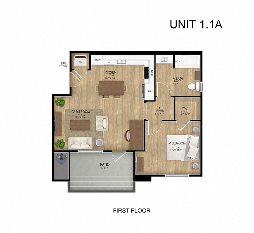One Bedroom Floor Plan  l Silverado Apartments in Sparks NV