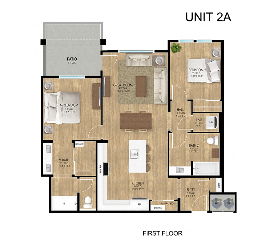 Two Bedroom Floor Plan  l Silverado Apartments in Sparks NV
