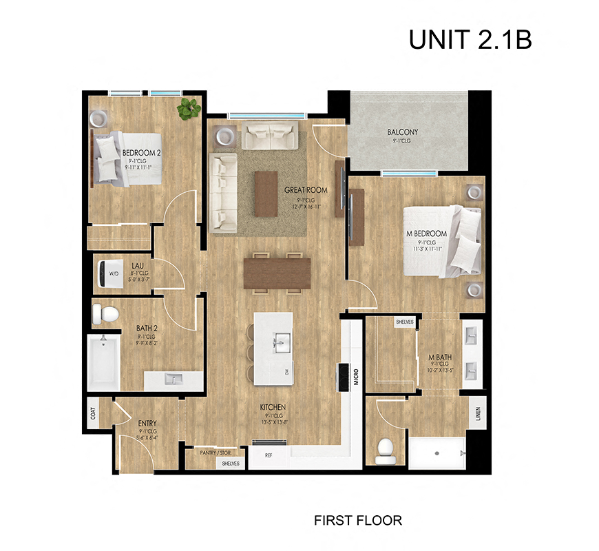 Two Bedroom Floor Plan  l Silverado Apartments in Sparks NV