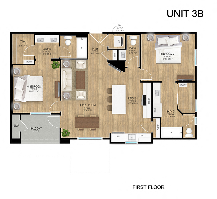Two Bedroom Floor Plan  l Silverado Apartments in Sparks NV