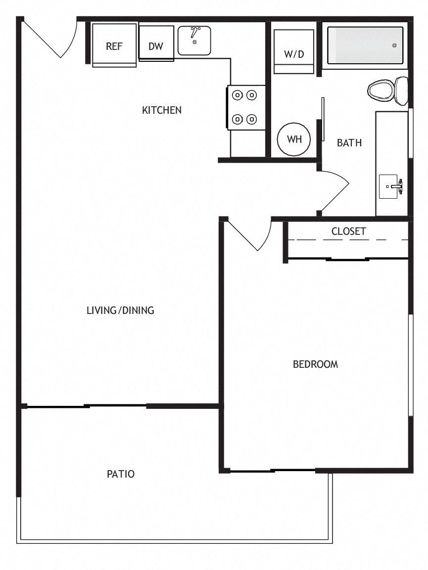 1 Bed Floor Plan 2