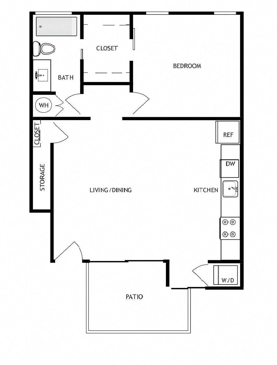 1 Bed B Floor Plan 4
