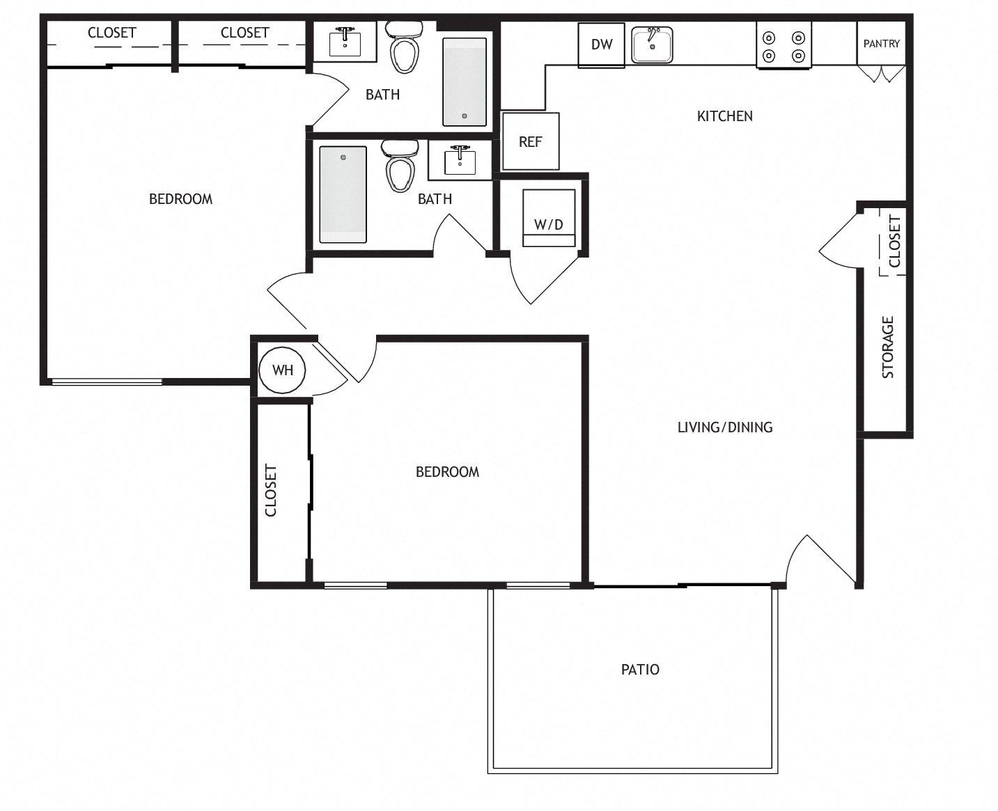 2 BRs Floor Plan 3