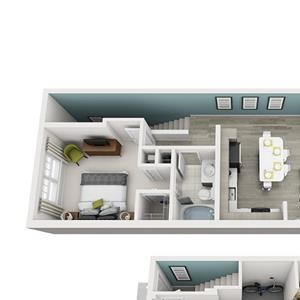 1 Bed 1 Bath Ambiance (Garage) Floor Plan 1 Bed 1 Bath Ambiance (Garage) Floor Plan at Altis Shingle Creek, Kissimmee, Florida