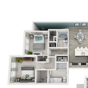 2 Bed 2 Bath Excite (Garage) Floor Plan 2 Bed 2 Bath Excite (Garage) Floor Plan at Altis Shingle Creek, Kissimmee, 34746