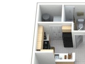 1 Bed, 1 Bath, 700 sq. ft. A