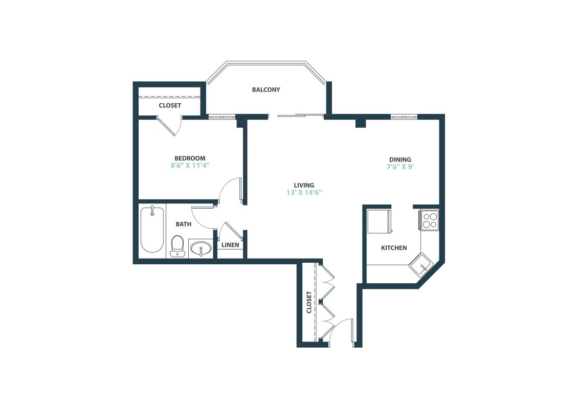 Trillium Junior One Bedroom apartment home  at Trillium Apartments, Fairfax, 22031