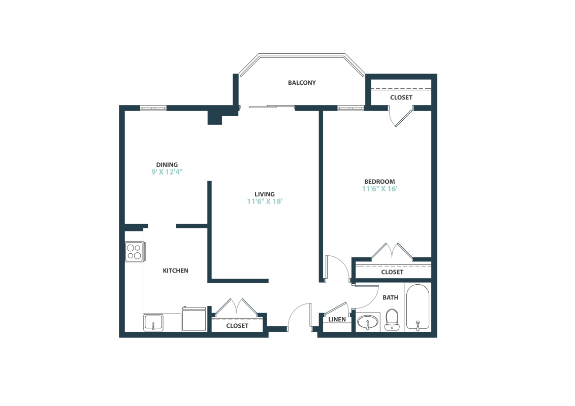 Trillium One Bedroom apartment home  at Trillium Apartments, Fairfax, Virginia