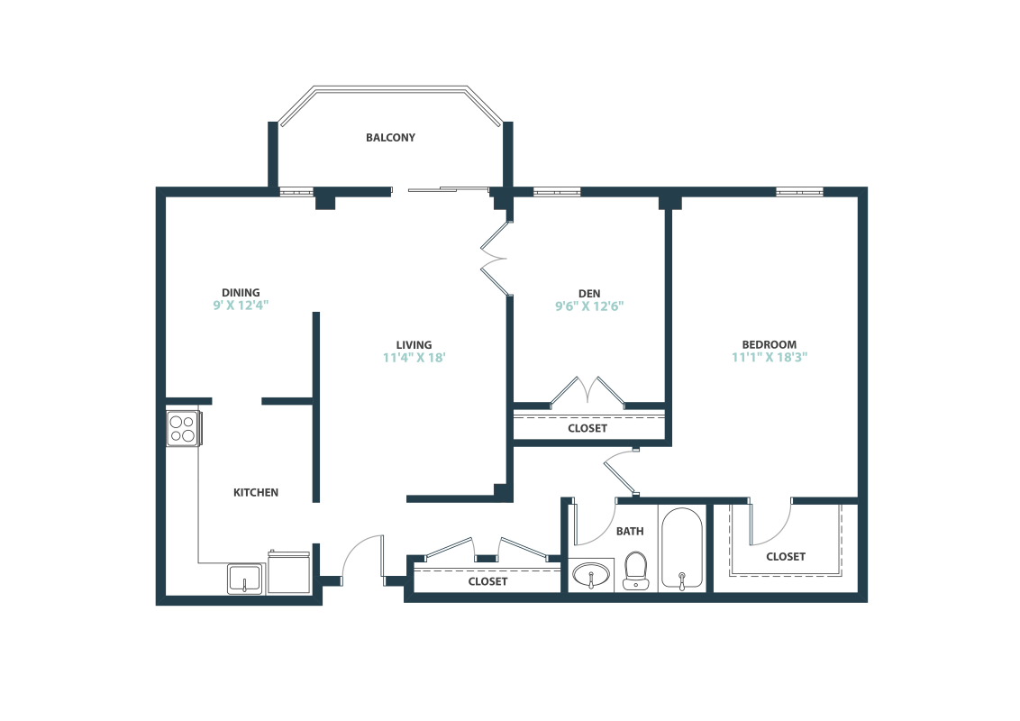 Trillium One Bedroom with den apartment home  at Trillium Apartments, Fairfax