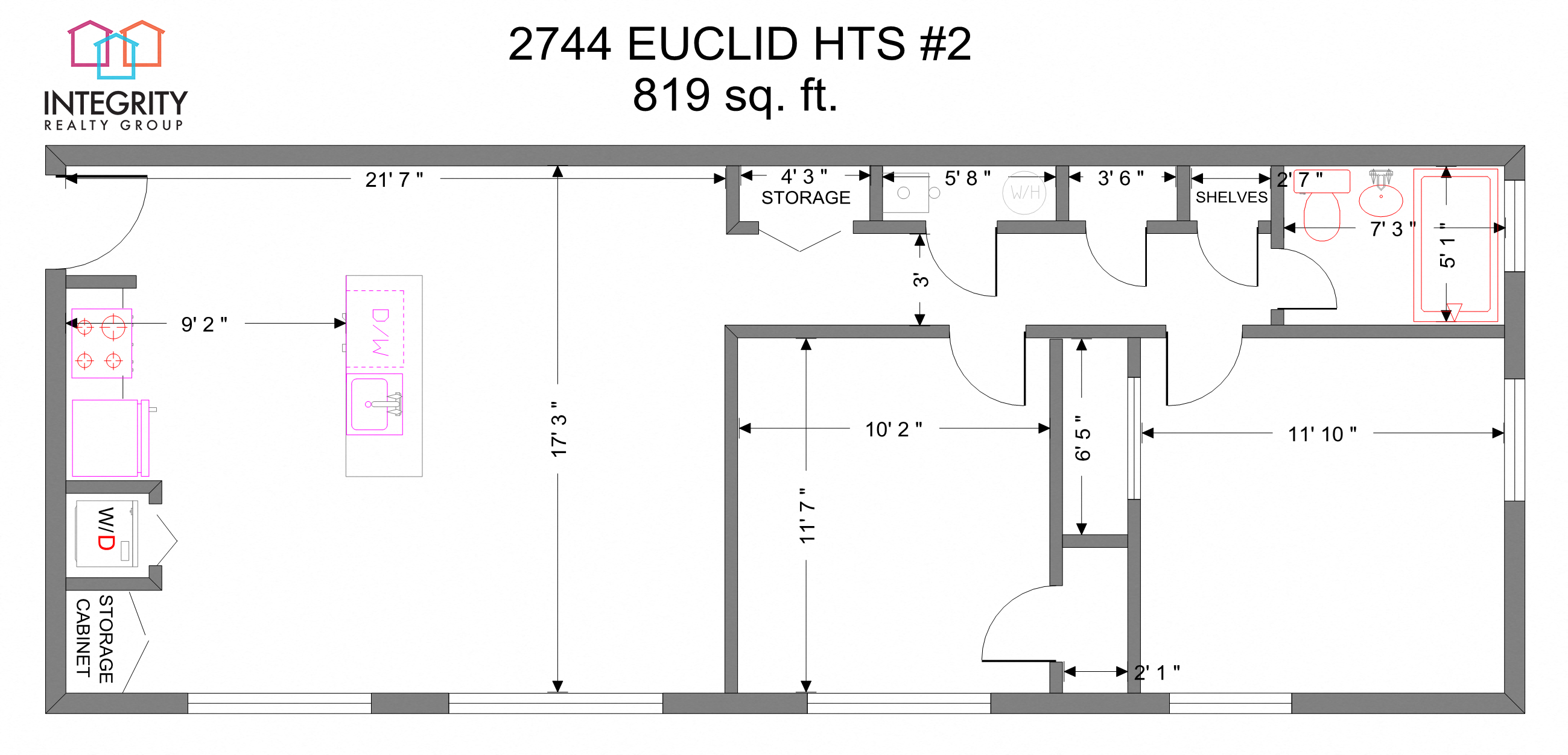 2744 Euclid Heights Blvd.  2 Bedroom 1 Bath