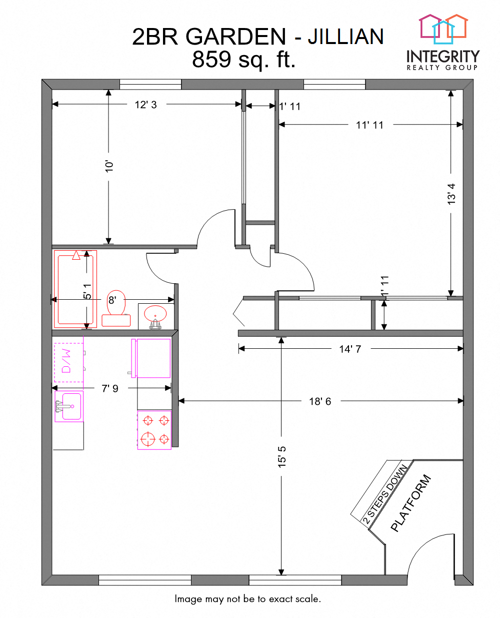2Bed 1Bath Garden Apartment