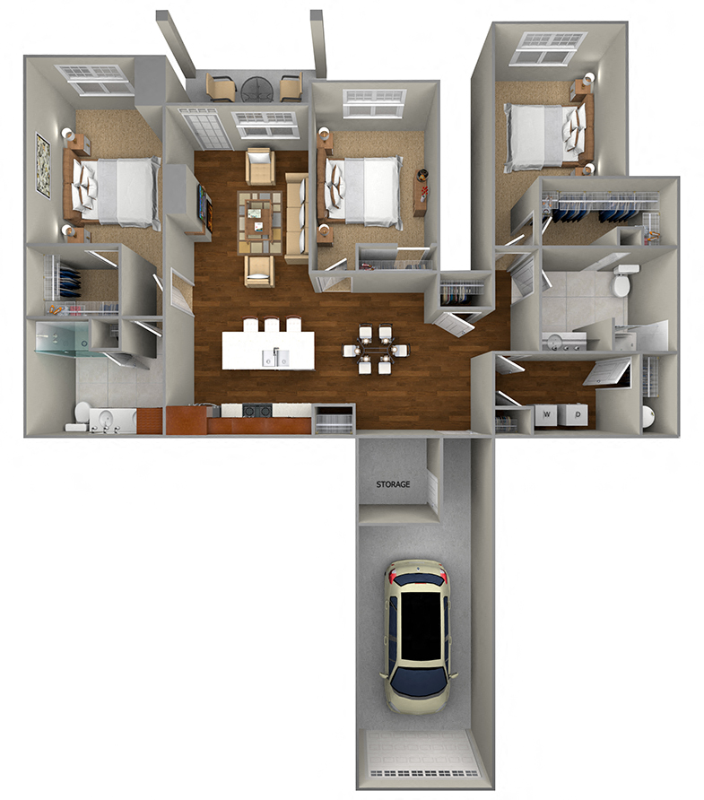 3 bed/2Bath (1696 sf) FloorPlan at Cedar Place Apartments, Wisconsin