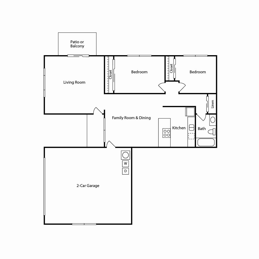 2B 1B A floorplan