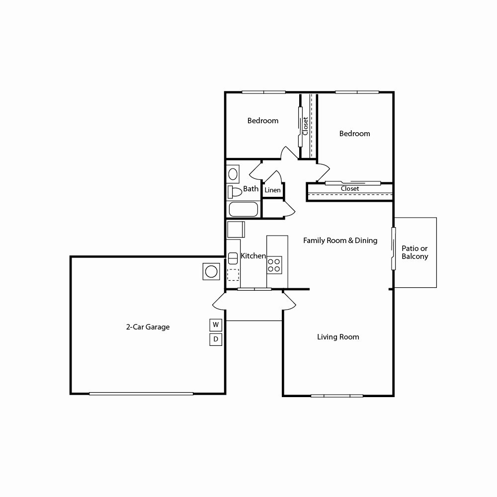 2B 1B B floorplan