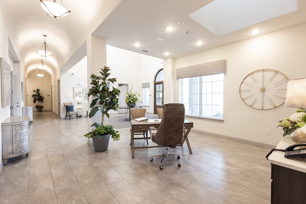 the lobby at the preserve apartments ma