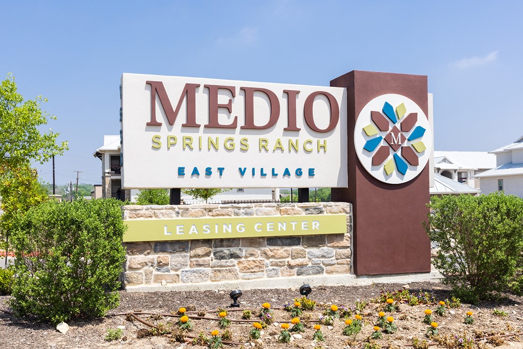 a sign and leasing center