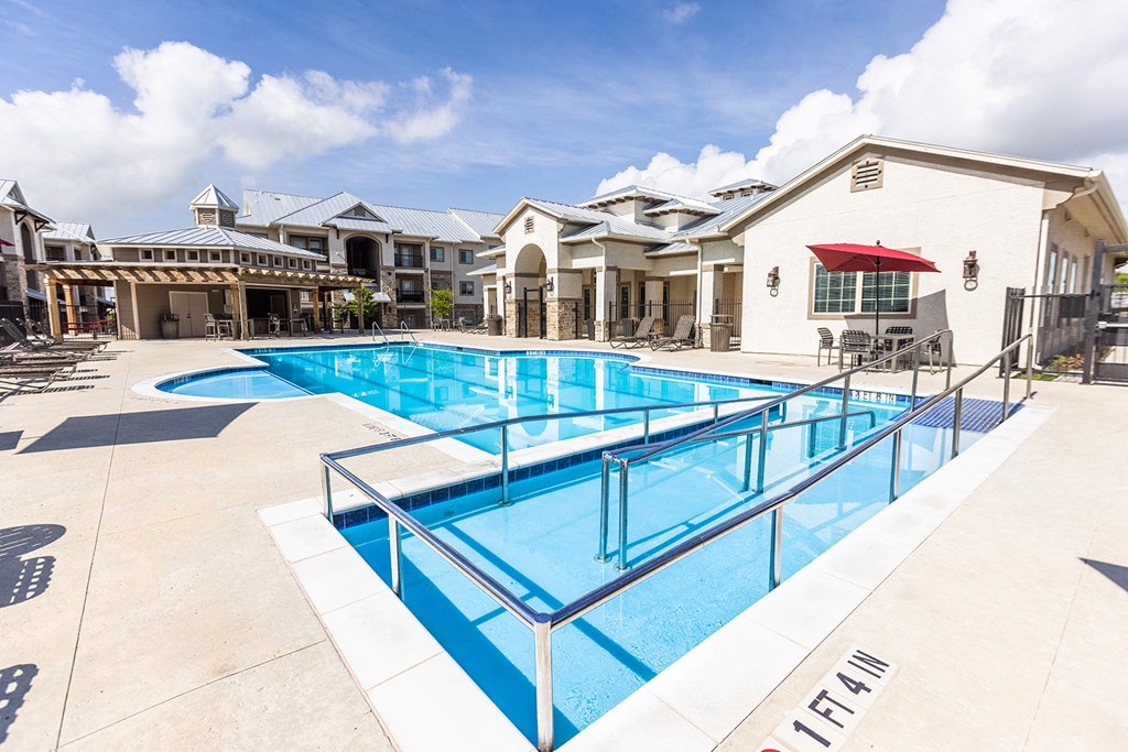 the swimming pool at our apartments