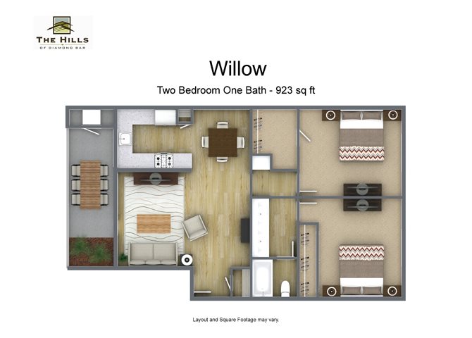 Two Bedroom One Bathroom