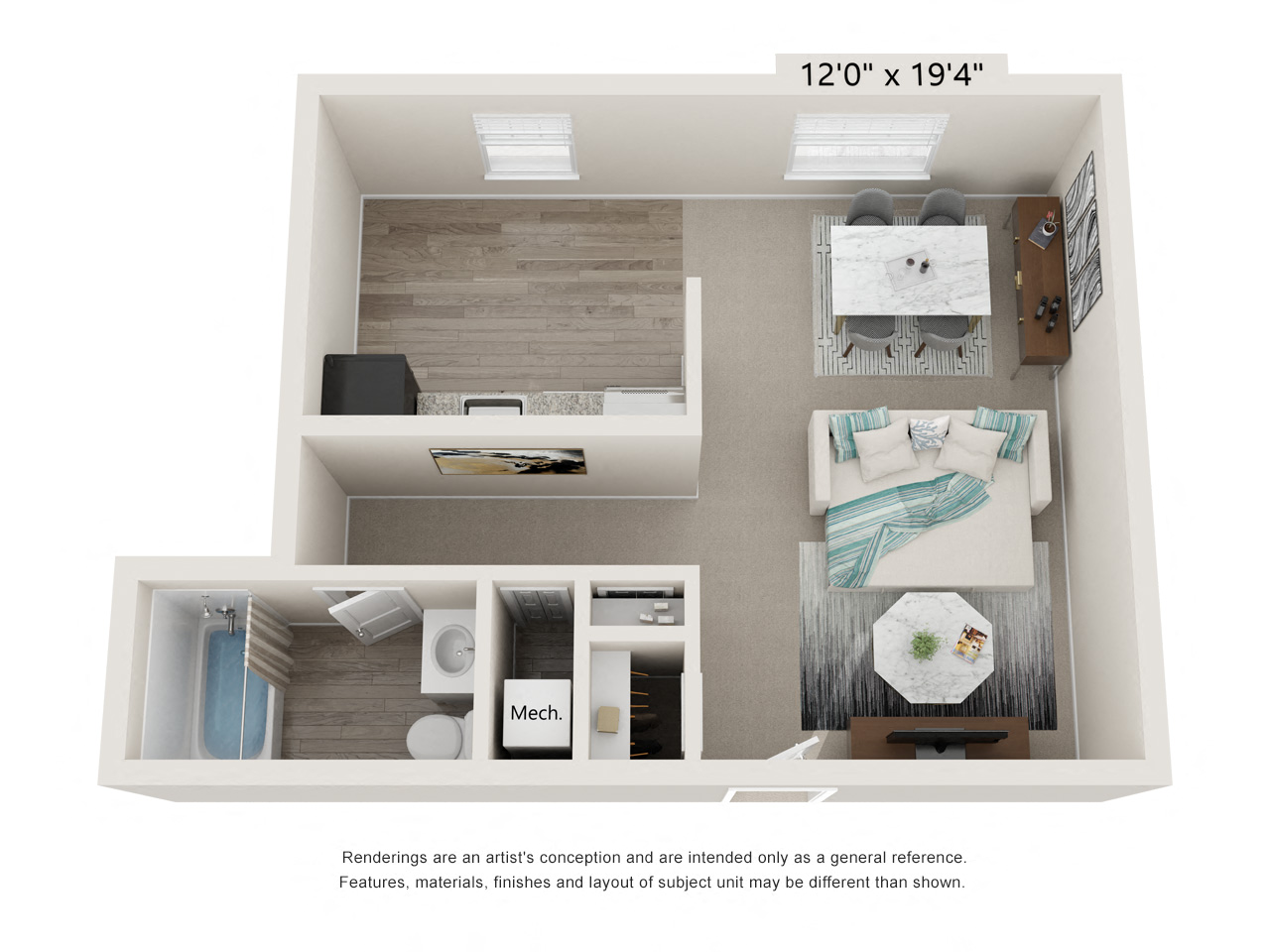 Studio Floor Plan at Glen Hollow, Pennsylvania