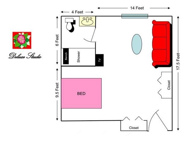 Deluxe Studio Floor Plan Deluxe Studio Floor Plan at Savannah Court & Cottage of Oviedo, Florida